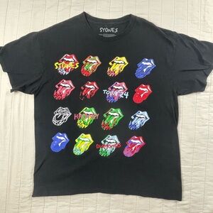 Rolling Stones Hackney Diamonds Tour 2024 Graphic Black T-Shirt Large